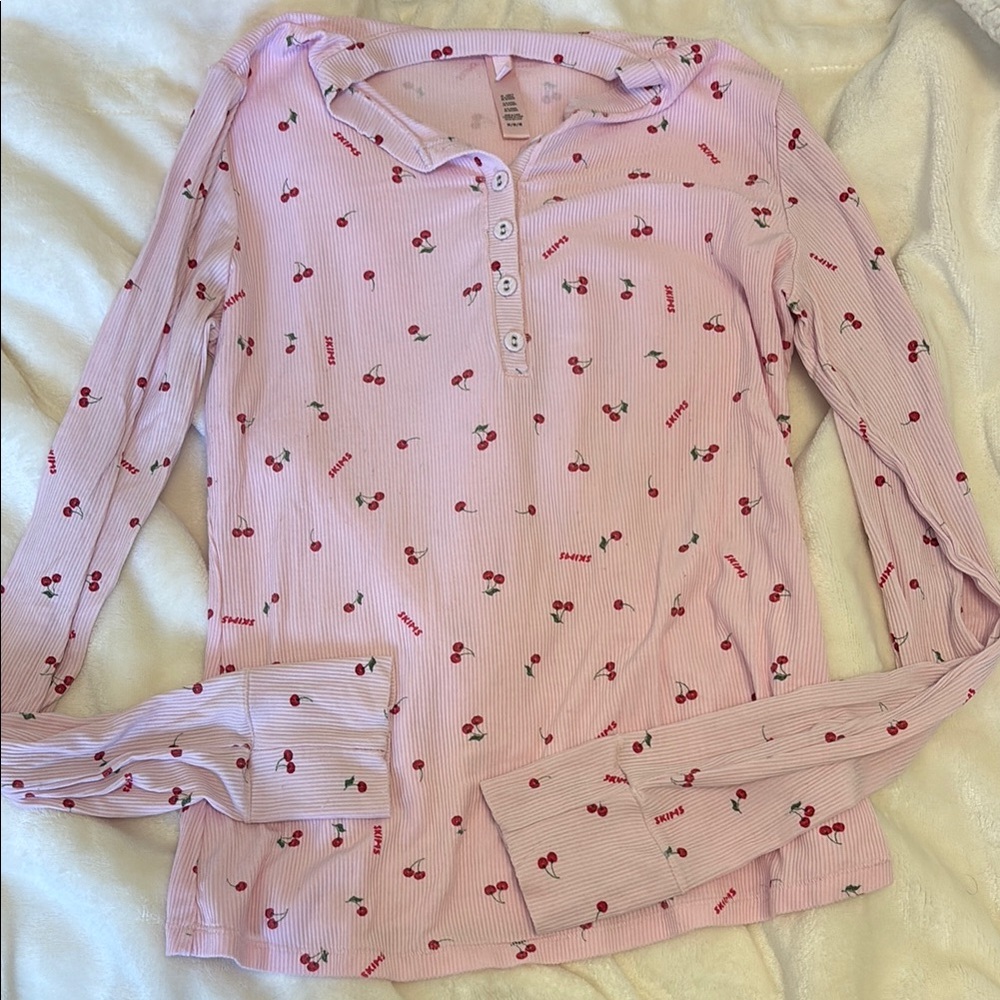 Cherry Print Pink women’s Pajamas